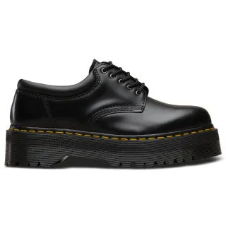 8053 Quad Black Polished Smooth Platform Oxford Shoes