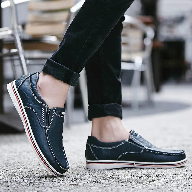 Business casual men's Shoes Leather