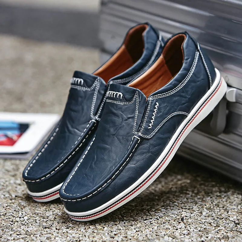 Business casual men's Shoes Leather
