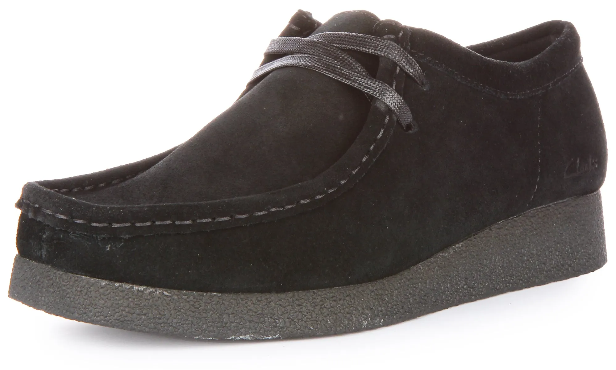 Clarks Wallabee Evo In Black Suede For Women