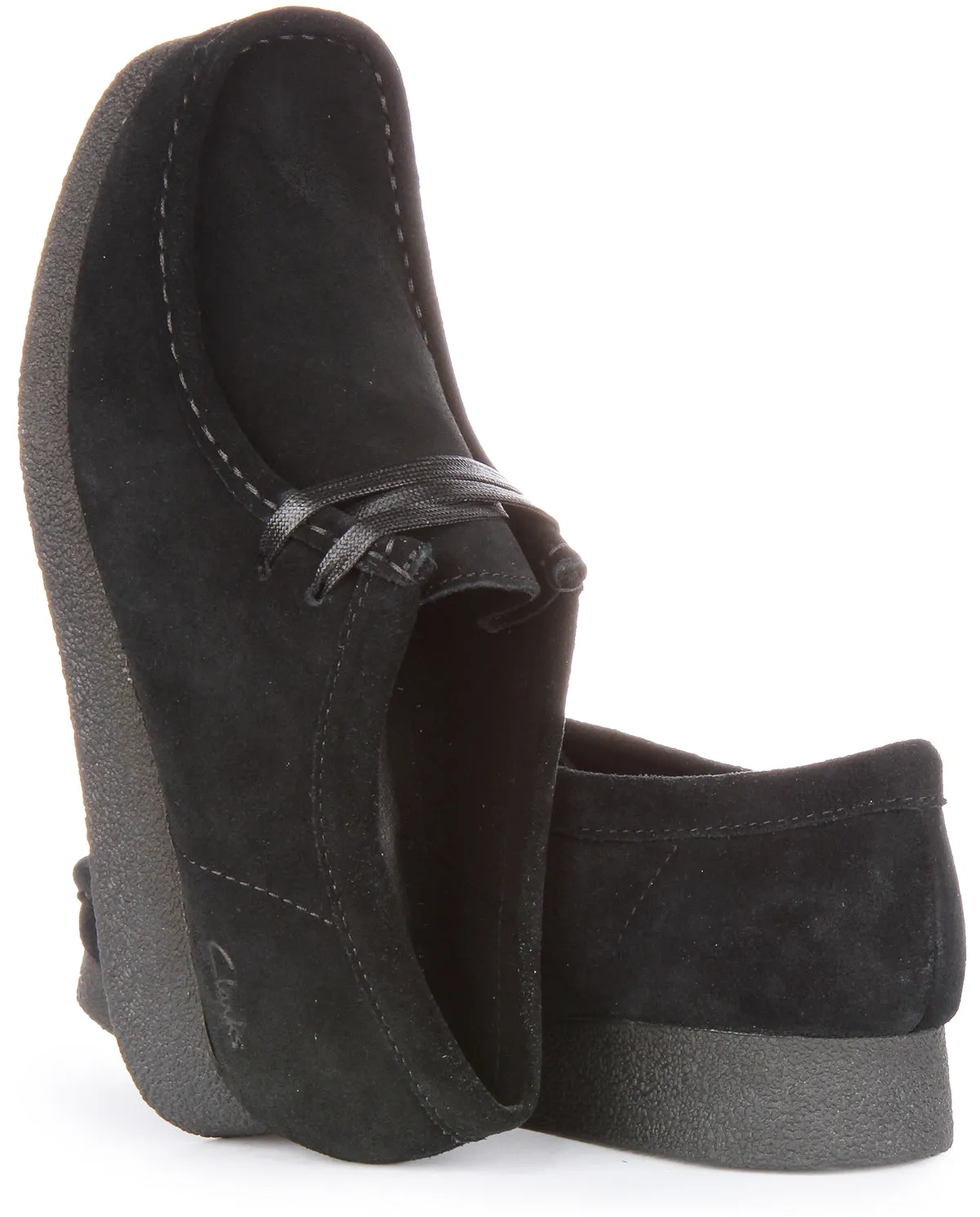 Clarks Wallabee Evo In Black Suede For Women