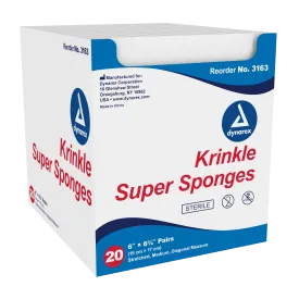 Dynarex - Krinkle Super Sponges - 6" x 6.75", Sterile, 2's